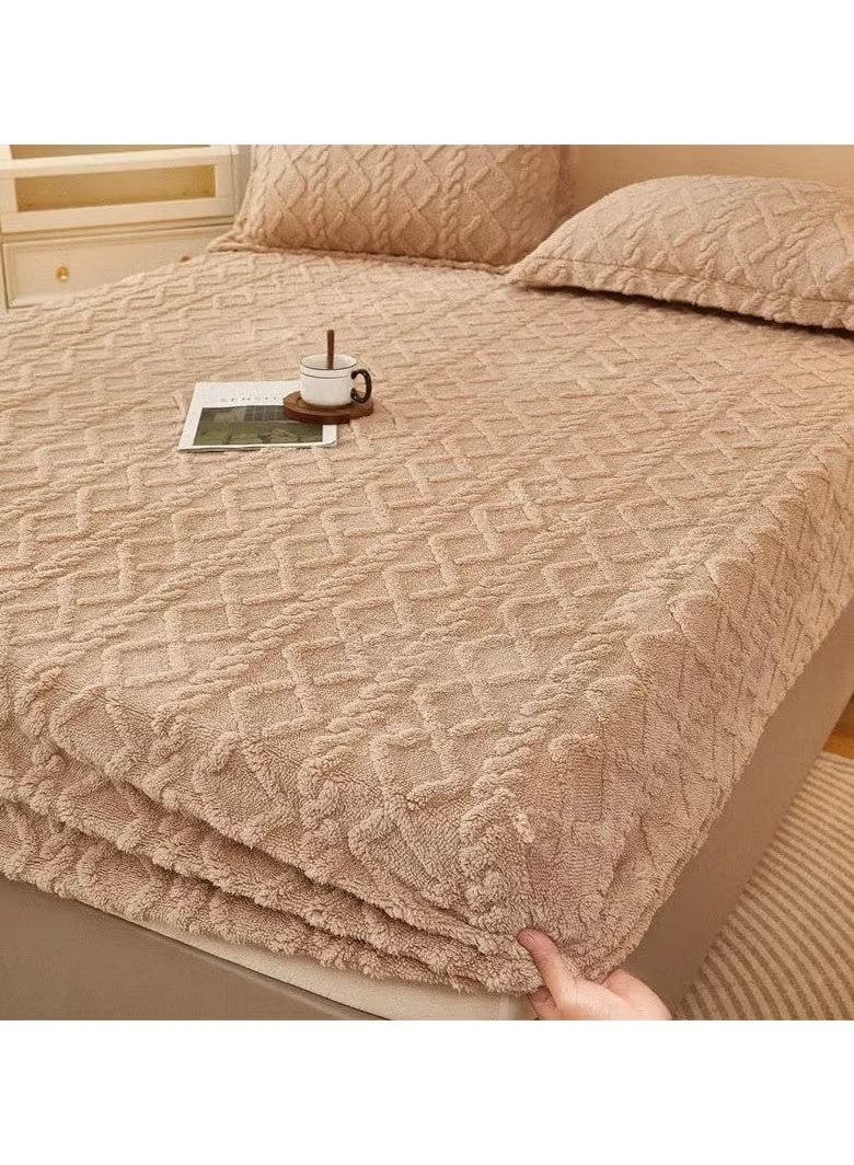 دفاية سرير من الفرو الصناعي طقم من 3 قطع مصنوع من خامة متينة مقاسات 180 سم